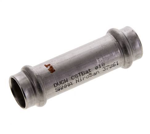 Raccord à sertir - 18mm femelle - Acier inoxydable long
