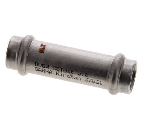 Raccord à sertir - 18mm femelle - Acier inoxydable long