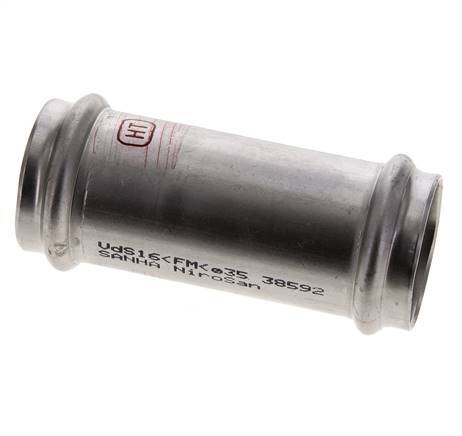 Raccord à sertir - 35mm femelle - Acier inoxydable long