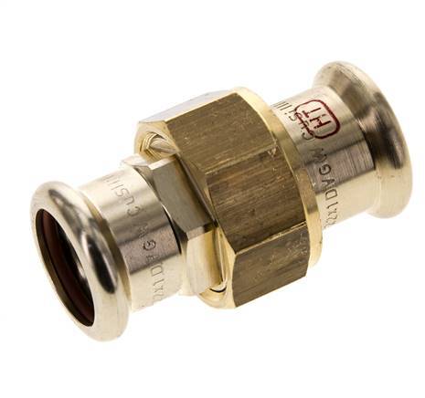 Raccord union à sertir - 22mm femelle - Joint plat en alliage de cuivre