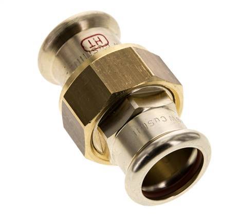 Raccord union à sertir - 22mm femelle - Joint plat en alliage de cuivre