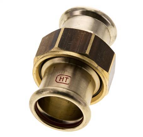 Raccord union à sertir - 28mm femelle - Joint plat en alliage de cuivre