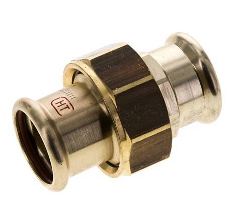 Raccord union à sertir - 28mm femelle - Joint plat en alliage de cuivre