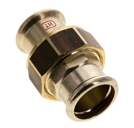 Raccord union à sertir - 28mm femelle - Joint plat en alliage de cuivre