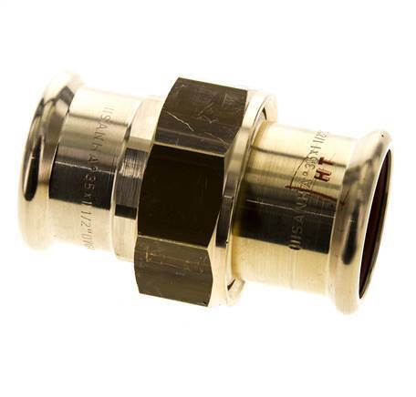 Raccord union à sertir - 35mm femelle - Joint plat en alliage de cuivre
