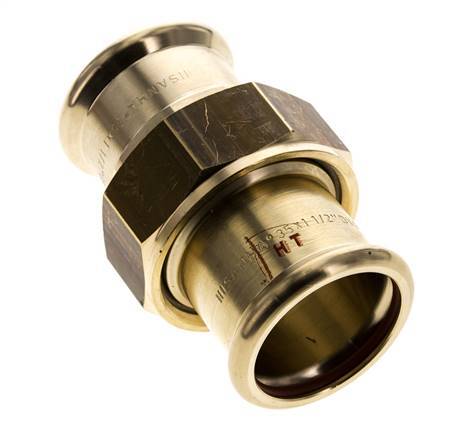 Raccord union à sertir - 35mm femelle - Joint plat en alliage de cuivre