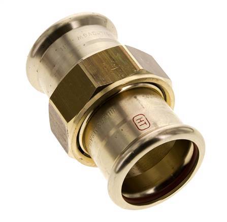 Raccord union à sertir - 42mm femelle - Joint plat en alliage de cuivre