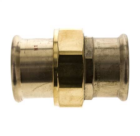 Raccord union à sertir - 54mm femelle - Joint plat en alliage de cuivre
