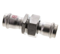 Raccord union à sertir - 28mm femelle - Acier inoxydable à joint plat