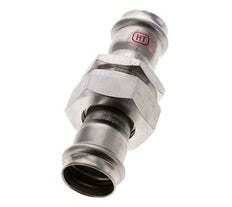 Raccord union à sertir - 28mm femelle - Acier inoxydable à joint plat