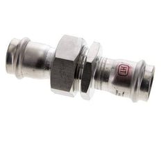Raccord union à sertir - 28mm femelle - Acier inoxydable à joint plat