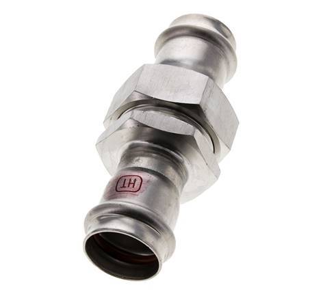 Raccord union à sertir - 28mm femelle - Acier inoxydable à joint plat