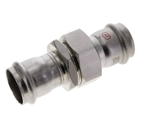 Raccord union à sertir - 35mm femelle - Acier inoxydable à joint plat
