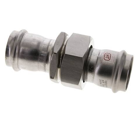 Raccord union à sertir - 35mm femelle - Acier inoxydable à joint plat