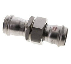 Raccord union à sertir - 35mm femelle - Acier inoxydable à joint plat