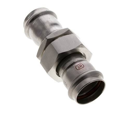 Raccord union à sertir - 35mm femelle - Acier inoxydable à joint plat