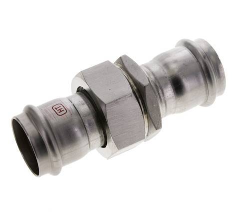 Raccord union à sertir - 35mm femelle - Acier inoxydable à joint plat
