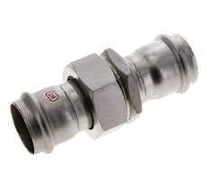 Raccord union à sertir - 35mm femelle - Acier inoxydable à joint plat