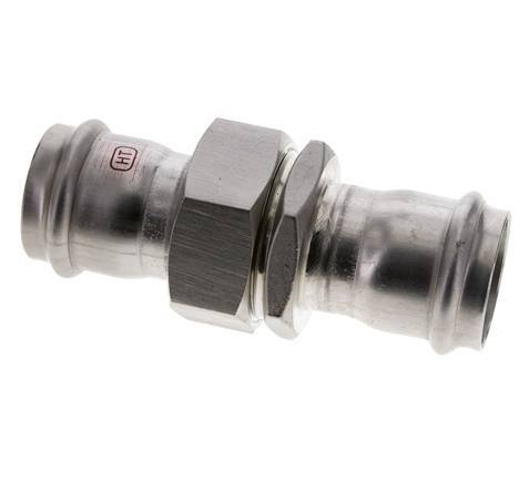 Raccord union à sertir - 35mm femelle - Acier inoxydable à joint plat