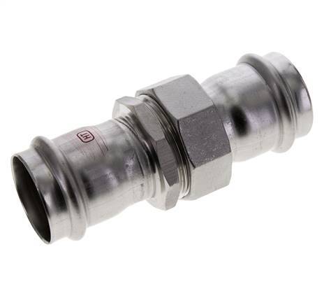 Raccord union à sertir - 42mm femelle - Acier inoxydable à joint plat