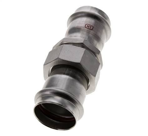 Raccord union à sertir - 42mm femelle - Acier inoxydable à joint plat