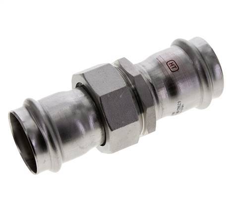 Raccord union à sertir - 42mm femelle - Acier inoxydable à joint plat