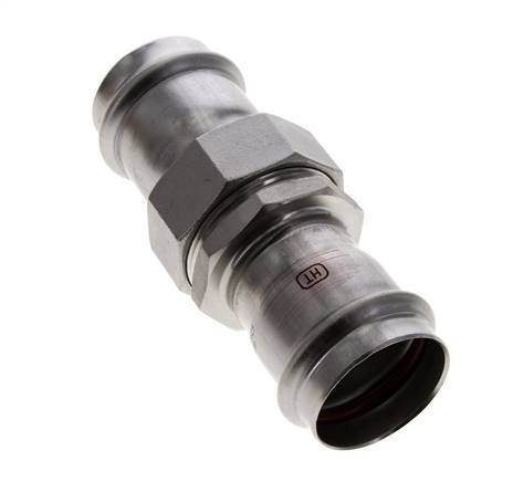 Raccord union à sertir - 42mm femelle - Acier inoxydable à joint plat