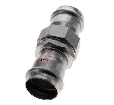 Raccord union à sertir - 42mm femelle - Acier inoxydable à joint plat