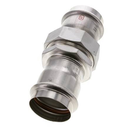 Raccord union à sertir - 54mm femelle - Acier inoxydable à joint plat