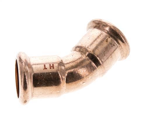 45deg Elbow Press Fitting - 22mm Female - Copper alloy