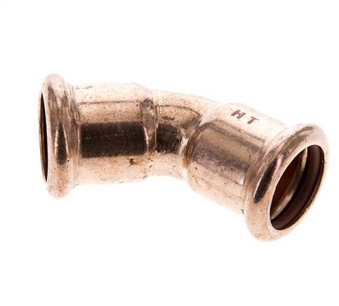 45deg Elbow Press Fitting - 22mm Female - Copper alloy