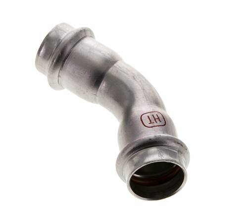 45deg Elbow Press Fitting - 22mm Female - Stainless Steel