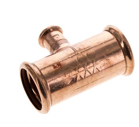 Tee Press Fitting - 15mm Female & 35mm - Copper alloy