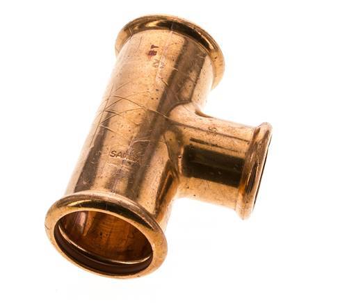 Tee Press Fitting - 35mm Female & 42mm - Copper alloy