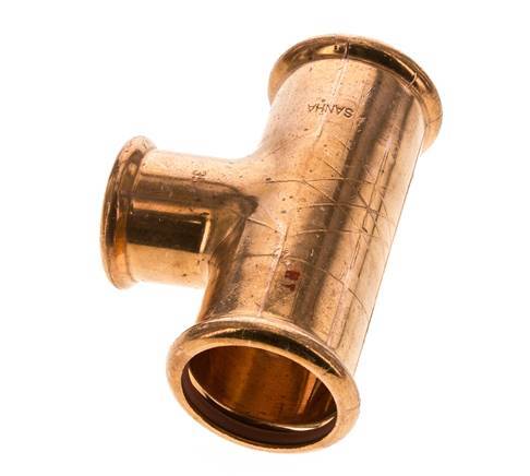 Tee Press Fitting - 35mm Female & 42mm - Copper alloy