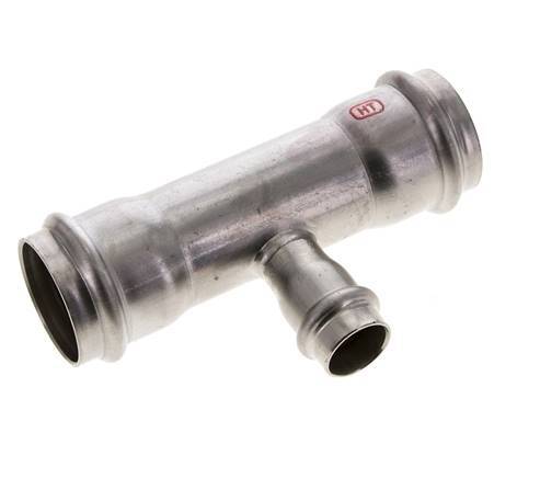 Tee Press Fitting - 18mm Female & 35mm - Stainless Steel