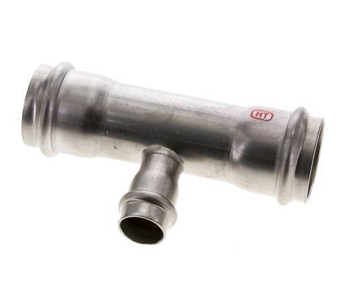 Tee Press Fitting - 18mm Female & 35mm - Stainless Steel