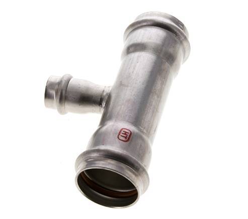 Tee Press Fitting - 18mm Female & 35mm - Stainless Steel