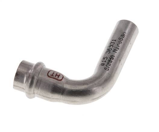 Raccord à sertir coude 90deg - 15mm Femelle & 15mm Mâle - Acier inoxydable