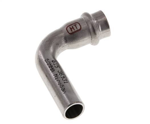Raccord à sertir coude 90deg - 15mm Femelle & 15mm Mâle - Acier inoxydable