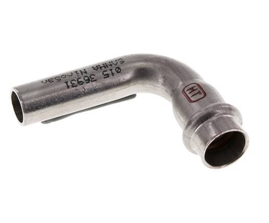 Raccord à sertir coude 90deg - 15mm Femelle & 15mm Mâle - Acier inoxydable