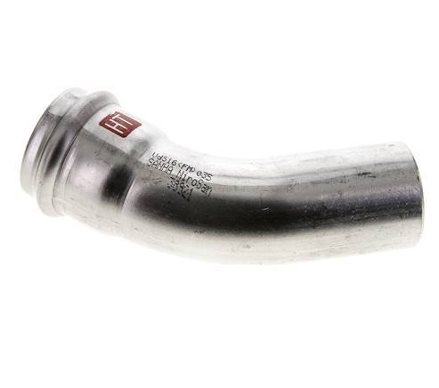 45deg Elbow Press Fitting - 35mm Female & 35mm Male - Stainless Steel
