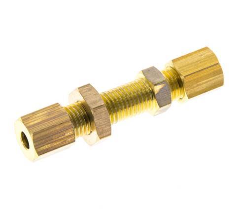 4mm Brass Straight Compression Fitting Bulkhead 150 bar DIN EN 1254-2