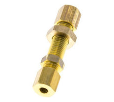 4mm Brass Straight Compression Fitting Bulkhead 150 bar DIN EN 1254-2