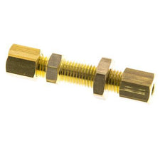 4mm Brass Straight Compression Fitting Bulkhead 150 bar DIN EN 1254-2