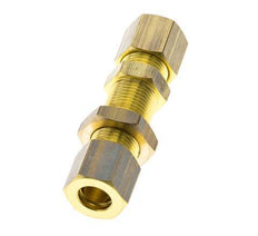 8mm Brass Straight Compression Fitting Bulkhead 135 bar DIN EN 1254-2