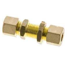 10mm Brass Straight Compression Fitting Bulkhead 95 bar DIN EN 1254-2