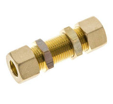 12mm Brass Straight Compression Fitting Bulkhead 75 bar DIN EN 1254-2