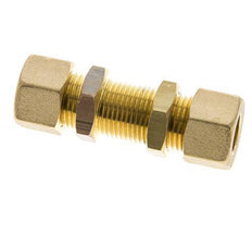 12mm Brass Straight Compression Fitting Bulkhead 75 bar DIN EN 1254-2