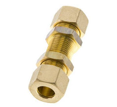 12mm Brass Straight Compression Fitting Bulkhead 75 bar DIN EN 1254-2